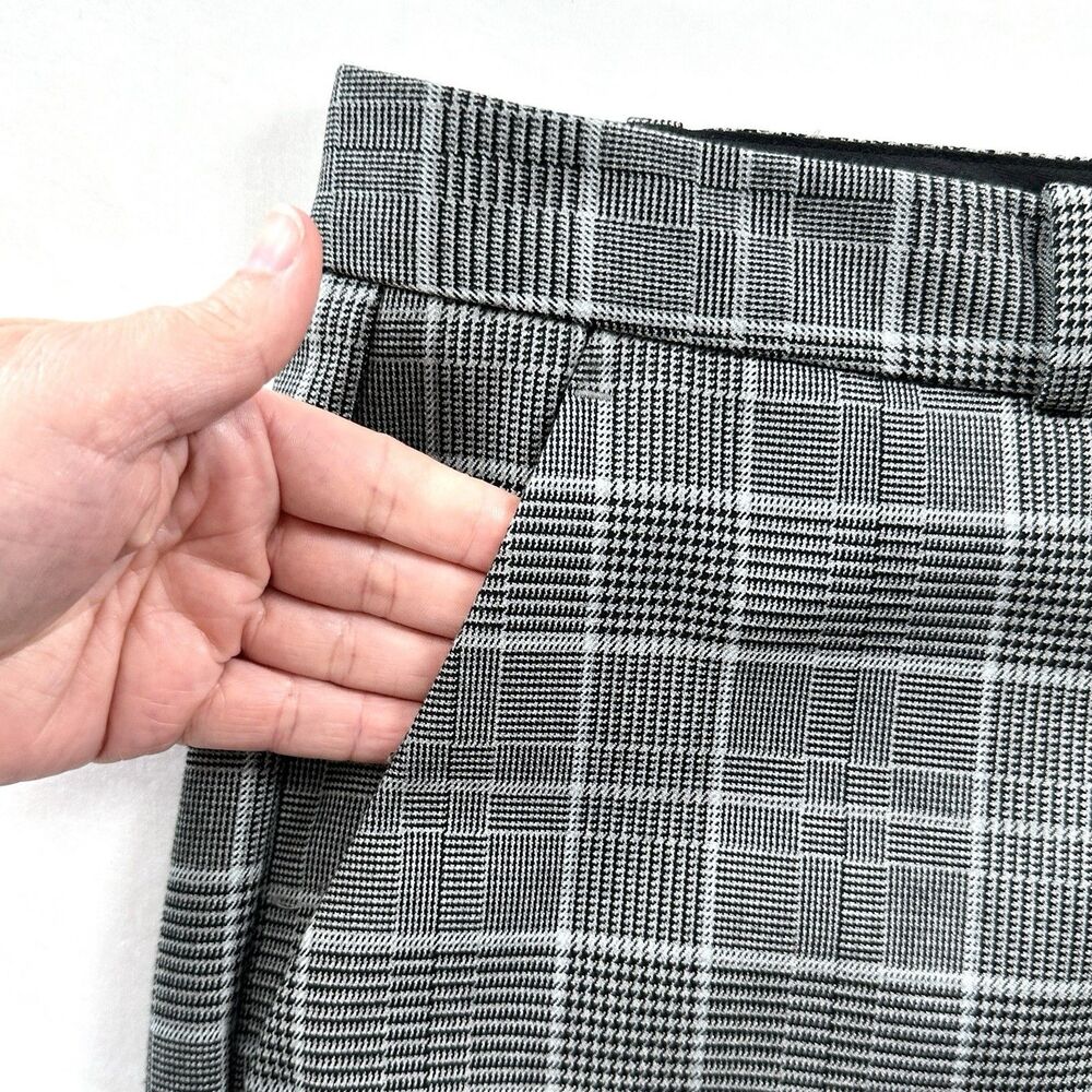 Banana Republic Avery Trouser Dress Pants Womens 18 Gray Plaid Preppy Office - Picture 3 of 12